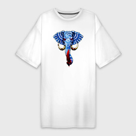Платье-футболка хлопок с принтом Слон с тесаком в Санкт-Петербурге,  |  | elephant | азиатский слон | голова | животное | зверь | индийский слон | кровавый | кровь | нож | ножик | слон | слоненок | слоник | слониха | слоны | слоняра | тесак | уши | хобот | элефант