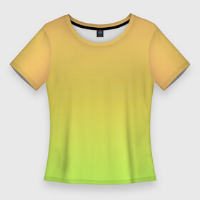 Женская футболка 3D Slim с принтом GRADIEND YELLOW GREEN в Санкт-Петербурге,  |  | абстракция | амбре | без дизайна | градиент | градиент и ничего лишнего | градиенты | желтая | желто зеленый | желтый | зеленая | зеленое | зеленый | на весну | на каждый день | на лето | синий