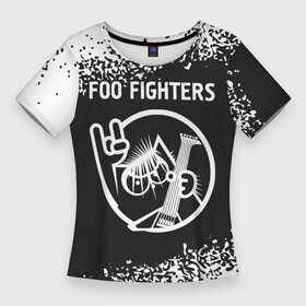 Женская футболка 3D Slim с принтом Foo Fighters + КОТ + Арт в Санкт-Петербурге,  |  | band | fighters | foo | foo fighters | metal | rock | группа | кот | краска | рок | спрей | файтерс