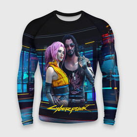 Мужской рашгард 3D с принтом Johnny и Vi Girl Cyberpunk2077 в Санкт-Петербурге,  |  | 2077 | cyberpunk | cyberpunk 2077 | jognny | night city | vi | ви | джони | джонни | кибер | киберпанк | найтсити | панк