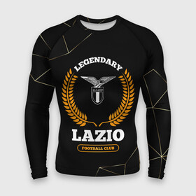 Мужской рашгард 3D с принтом Лого Lazio и надпись Legendary Football Club на темном фоне в Санкт-Петербурге,  |  | Тематика изображения на принте: club | football | lazio | logo | клуб | лацио | лого | мяч | символ | спорт | футбол | футболист | футболисты | футбольный