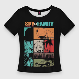 Женская футболка 3D Slim с принтом SPY X FAMILY  СЕМЬЯ ШПИОНА (ВСЕ) в Санкт-Петербурге,  |  | anya | anya forger | forger | loid | spy family | spy x family | yor | аниме | аня | аня форджер | йор | лойд | семья | семья шпиона | форджер | шпиона