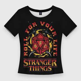 Женская футболка 3D Slim с принтом HFC  STRANGER THINGS в Санкт-Петербурге,  |  | 11 | club | dont | dragons | dungeons | friends | hellfire | hfc | lie | netflix | st | stranger | the | things | vecna | ад | адский | адское | векна | драконы | и | изнанка | огонь | оди | одиннадцать | очень | пламя | подземелья | странные