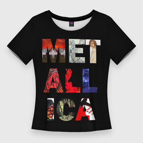 Женская футболка 3D Slim с принтом Metallica Альбомы в Санкт-Петербурге,  |  | heavy | heavy metal | metal | metalica | metallica | trash metal | альбом | альбомы | джеймс | кирк | ларс | мастейн | метал | металика | металл | металлика | музыка | ньюстед | обложка | обложки | рок | трухильо | ульрихт | хеви