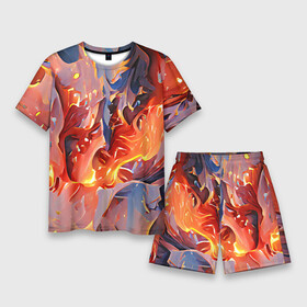 Мужской костюм с шортами 3D с принтом Lava  flame в Санкт-Петербурге,  |  | abstraction | art | bright | colors | fire | flame | lava | multicoloured | positive | абстракция | арт | краски | лава | огонь | пламя | позитивный | разноцветный | рисунок | узоры | фееричный | цвета | яркий