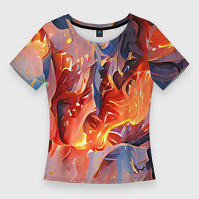 Женская футболка 3D Slim с принтом Lava  flame в Санкт-Петербурге,  |  | abstraction | art | bright | colors | fire | flame | lava | multicoloured | positive | абстракция | арт | краски | лава | огонь | пламя | позитивный | разноцветный | рисунок | узоры | фееричный | цвета | яркий