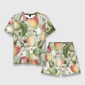 Мужской костюм с шортами 3D с принтом Яблочный Сад в Санкт-Петербурге,  |  | apples | flowers | garden | summer | лето | сад | цветы | яблоки
