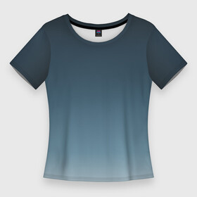 Женская футболка 3D Slim с принтом GRADIENT shades of blue в Санкт-Петербурге,  |  | абстракция | амбре | без | без дизайна | без лишнего | белая | белый | голубая | голубое | градиент | градиент и ничего лишнего | градиенты | на весну | на зиму | на каждый день | на лето | на осень