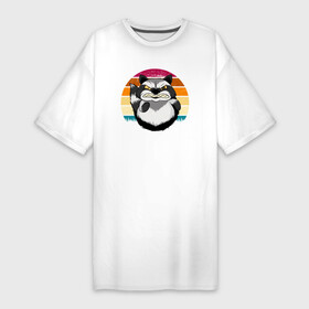 Платье-футболка хлопок с принтом Злой енот грозит кулаком в Санкт-Петербурге,  |  | predator | raccoon | raccoon gargle | trash panda | енот | енот полоскун | енотик | енотовидная собака | еноты | животное | зверь | мусорная панда | треш панда | трэш панда | хищник