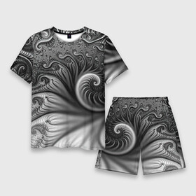 Мужской костюм с шортами 3D с принтом Футуристический фрактальный абстрактный паттерн  Futuristic Fractal Abstract Pattern в Санкт-Петербурге,  |  | abstraction | fashion | fractal | future | pattern | абстракция | будущее | мода | паттерн | фрактал