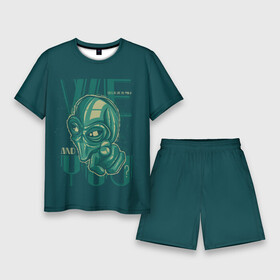 Мужской костюм с шортами 3D с принтом А ты инопланетянин в Санкт-Петербурге,  |  | alien | зеленый человечек | инопланетянин | нло | пришелец | существо