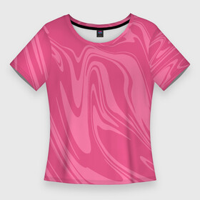 Женская футболка 3D Slim с принтом РОЗОВЫЕ РАЗВОДЫ КРАСКИ  МРАМОРНЫЙ в Санкт-Петербурге,  |  | liquid | абстракция | акварель | волны | градиент | жидкость | краска | мрамор | разводы | розовый | смесь красок