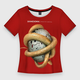 Женская футболка 3D Slim с принтом Threat To Survival  Shinedown в Санкт-Петербурге,  |  | brent smith | shinedown | брент смит | группа | музыка | рок | рок группа