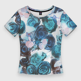 Женская футболка 3D Slim с принтом Rose X Ray в Санкт-Петербурге,  |  | красивая | ренген | рентгеновское излучение | розы | стиль | цветы