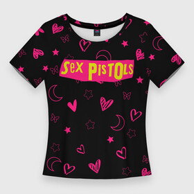 Женская футболка 3D Slim с принтом Sex Pistols  Секс Пистолз в Санкт-Петербурге,  |  | emblem | logo | rock | stephen philip | лого | логотип | музыка | панк рок | рок | эмблема