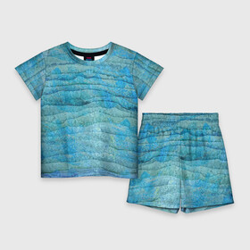 Детский костюм с шортами 3D с принтом Abstract pattern  Waves  Абстрактный паттерн  Волны в Санкт-Петербурге,  |  | abstraction | fashion | pattern | wave | абстракция | волна | мода | паттерн