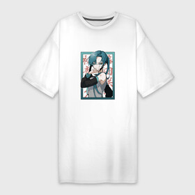 Платье-футболка хлопок с принтом Hatsune Miku Drain в Санкт-Петербурге,  |  | anime | art | drain | hatsune | hatsune miku | miku | аниме | арт | девушка | дрейн | мику | мику хатсуне | мультипликация | рисунок | стиль | хатсуне | хатсуне мику | япония