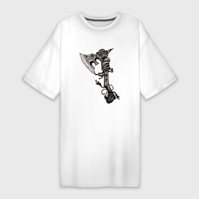 Платье-футболка хлопок с принтом Крутой боевой тату топор в Санкт-Петербурге,  |  | axe | battle axe | blade | боевой топор | оружие | славянский боевой топор | тату | топор | холодное оружие