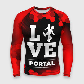 Мужской рашгард 3D с принтом Portal Love Классика в Санкт-Петербурге,  |  | logo | love | portal | игра | игры | лого | логотип | портал | символ | соты