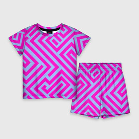 Детский костюм с шортами 3D с принтом Trend pattern в Санкт-Петербурге,  |  | Тематика изображения на принте: blue | gradient | pink | градиент | розовый | тренд | трендовые цвета