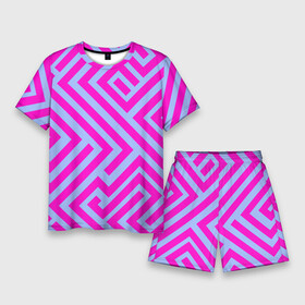 Мужской костюм с шортами 3D с принтом Trend pattern в Санкт-Петербурге,  |  | blue | gradient | pink | градиент | розовый | тренд | трендовые цвета