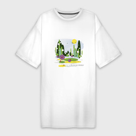 Платье-футболка хлопок с принтом Летний абстрактный пейзаж в Санкт-Петербурге,  |  | 2022 | абстракция | акварель | арт | геметрический | картина | картинка | крым | лес | лето | маркер | небо | пейзаж | поляна | природа | солнце | узор