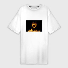 Платье-футболка хлопок с принтом Fire Heart в Санкт-Петербурге,  |  | heart | valentine | аффект | борьба | влюбленный | гори | горит | горячий | греть | день святого валентина | жара | жжёт | жжот | знак | искра | кардио | костер | любовь | минимал | нагрев | надежда | накал
