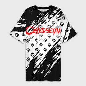 Платье-футболка 3D с принтом Chaoseum  Pattern  Logo в Санкт-Петербурге,  |  | Тематика изображения на принте: chaoseum | emblem | logo | music | rock | лого | логотип | музыка | рок | чаосеум | эмблема