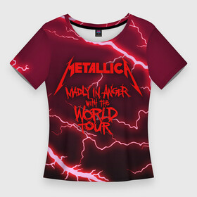 Женская футболка 3D Slim с принтом Metallica  Madly in Angel в Санкт-Петербурге,  |  | kobein | kurt kobein | madly in angel | metalica | metallica | rock | курт кобейн | металика | металлика | рок | супер звезда