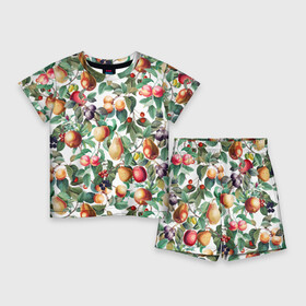 Детский костюм с шортами 3D с принтом Летний Фруктовый Сад в Санкт-Петербурге,  |  | Тематика изображения на принте: fruits | summer | вишня | груши | киви | лето | сад | сливы | фрукты | яблоки