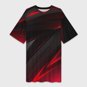 Платье-футболка 3D с принтом красно черный фон в Санкт-Петербурге,  |  | abstraction | black | geometry | lines | red | red black | абстракция | геометрия | красно черный | красный | линии | черный