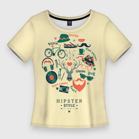Женская футболка 3D Slim с принтом VINTAGE HIPSTER STYLE в Санкт-Петербурге,  |  | 80 е | 90 е | винтаж | забавный | красочный | культура | модный | паровая волна | ретро | современный | стиль | узор | цвет