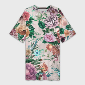 Платье-футболка 3D с принтом Color floral pattern  Expressionism  Summer в Санкт-Петербурге,  |  | Тематика изображения на принте: expression | fashion | flowers | pattern | rose | summer | лето | мода | паттерн | роза | цветы | экспрессия