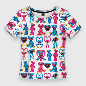 Женская футболка 3D Slim с принтом POPPY PLAYTIME HAGGY WAGGY AND KISSY MISSY PATTERN в Санкт-Петербурге,  |  | Тематика изображения на принте: haggy waggy | kissy missy | poppy playtime | игра | кисси мисси | монстр | плэйтайм | попи плей тайм | попи плэй тайм | попиплейтам | попиплэйтайм | поппи плейтайм | поппиплэйтайм | розовы | хагги вагги | хаги ваги