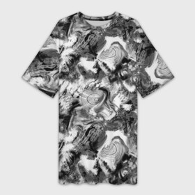 Платье-футболка 3D с принтом Абстрактный в серых тонах фон с головой рыбы в Санкт-Петербурге,  |  | abstract background | fish | абстрактный узор | для рыбака | камуфляж | рыба | рыбалка | серый | черно белый