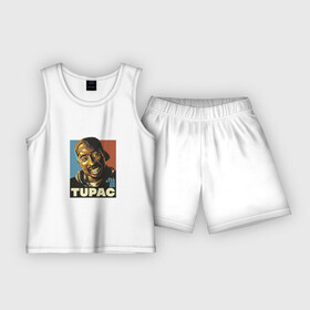 Детская пижама с шортами хлопок с принтом Tupac  All Eyez On me в Санкт-Петербурге,  |  | Тематика изображения на принте: 2pac | california | hiphop | music | rap | rip | shakur | thuglife | tupac | калифорния | музыка | рэп | рэпер | тупак | хипхоп | шакур
