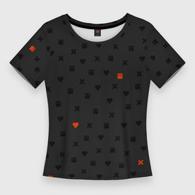 Женская футболка 3D Slim с принтом Love Death and Robots (black pattern) в Санкт-Петербурге,  |  | love death and robots | анимация | кино | мультфильмы | паттерн | сериалы