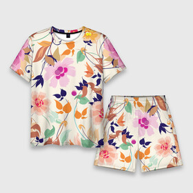 Мужской костюм с шортами 3D с принтом Summer floral pattern в Санкт-Петербурге,  |  | flowers | leaf | pattern | summer | лето | лист | узор | цветок