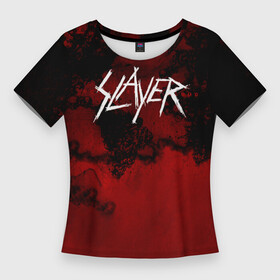 Женская футболка 3D Slim с принтом World Painted Blood  Slayer в Санкт-Петербурге,  |  | slayer | группа | гэри холт | керри кинг | метал | музыка | пентаграмма | песни | пол бостаф | рок | слаер | слайер | слеар | слеер | слейр | слеяр | том арайа | трэш | тяжелый | хеви