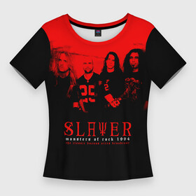 Женская футболка 3D Slim с принтом Monsters Of Rock 1994  Slayer в Санкт-Петербурге,  |  | slayer | группа | гэри холт | керри кинг | метал | музыка | пентаграмма | песни | пол бостаф | рок | слаер | слайер | слеар | слеер | слейр | слеяр | том арайа | трэш | тяжелый | хеви