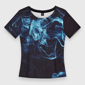 Женская футболка 3D Slim с принтом Неоновые пары дыма  Синий в Санкт-Петербурге,  |  | abstraction | art | artwork | colorful | colors | fog | foggy | neon | smoke | surrealism | абстракция | арт | дым | искусство | неон | разноцветный | сюрреализм | туман | туманно | цвета