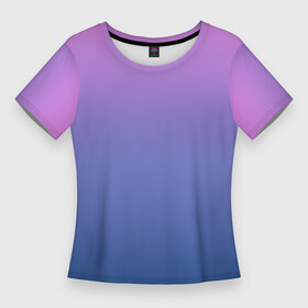 Женская футболка 3D Slim с принтом PINK BLUE GRADIENT  ГРАДИЕНТ в Санкт-Петербурге,  |  | базовая | базовый | без дизайна | без лишнего | голубого | градиент | градиенты | малиновый | на каждый день | на лето | розово синий | розового | розовый | синего | синий | фиолетового | фиолетовый