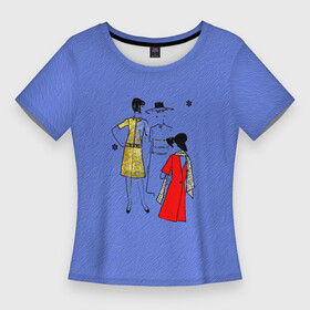 Женская футболка 3D Slim с принтом Модницы в тренде в Санкт-Петербурге,  |  | Тематика изображения на принте: девушки | женщины | мода | одежда | ретро