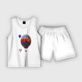 Детская пижама с шортами хлопок с принтом 3d aerostats colorful в Санкт-Петербурге,  |  | 3d aerostats | 3d ballon | aerostat colorful | air ballon | ballon | colorul | hot air ballon