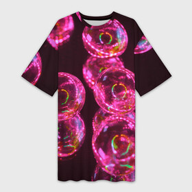 Платье-футболка 3D с принтом Неоновые сюрреалистичные пузыри  Розовый в Санкт-Петербурге,  |  | abstraction | art | artwork | bubbles | colorful | colors | dark | darkness | graphics | neon | surrealism | абстракция | арт | графика | искусство | неон | пузыри | разноцветный | сюрреализм | темнота | тьма | цвета