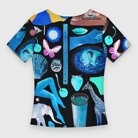 Женская футболка 3D Slim с принтом Underground pattern  Fashion 2099 в Санкт-Петербурге,  |  | butterfly | cherry | diamond | elephant | eye | fashion | flower | giraffe | lips | pattern | shell | underground | бабочка | бриллиант | вишня | глаз | жираф | мода | ракушка | слон | узор | цветок