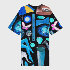 Платье-футболка 3D с принтом Underground pattern  Fashion 2099 в Санкт-Петербурге,  |  | butterfly | cherry | diamond | elephant | eye | fashion | flower | giraffe | lips | pattern | shell | underground | бабочка | бриллиант | вишня | глаз | жираф | мода | ракушка | слон | узор | цветок