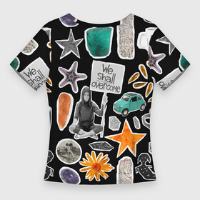 Женская футболка 3D Slim с принтом Underground pattern  We shall overcome в Санкт-Петербурге,  |  | car | cup | fashion | flower | girl | motto | pattern | slogan | star | starfish | underground | автомобиль | андеграунд | девиз | девушка | звезда | кружка | мода | морская звезда | паттерн | слоган | цветок