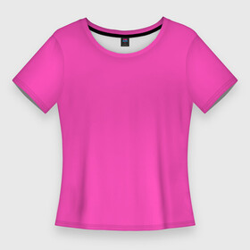 Женская футболка 3D Slim с принтом Яркий розовый из фильма Барби в Санкт-Петербурге,  |  | костюм из фильма барби | розовый цвет | фильм барби | яркий розовый | ярко розовый цвет