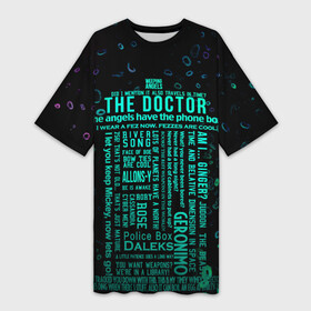 Платье-футболка 3D с принтом Tardis Doctor Who Memories в Санкт-Петербурге,  |  | doctor who | sci fi | science fiction | tardis | доктор кто | научная фантастика | сай фай | тардис
